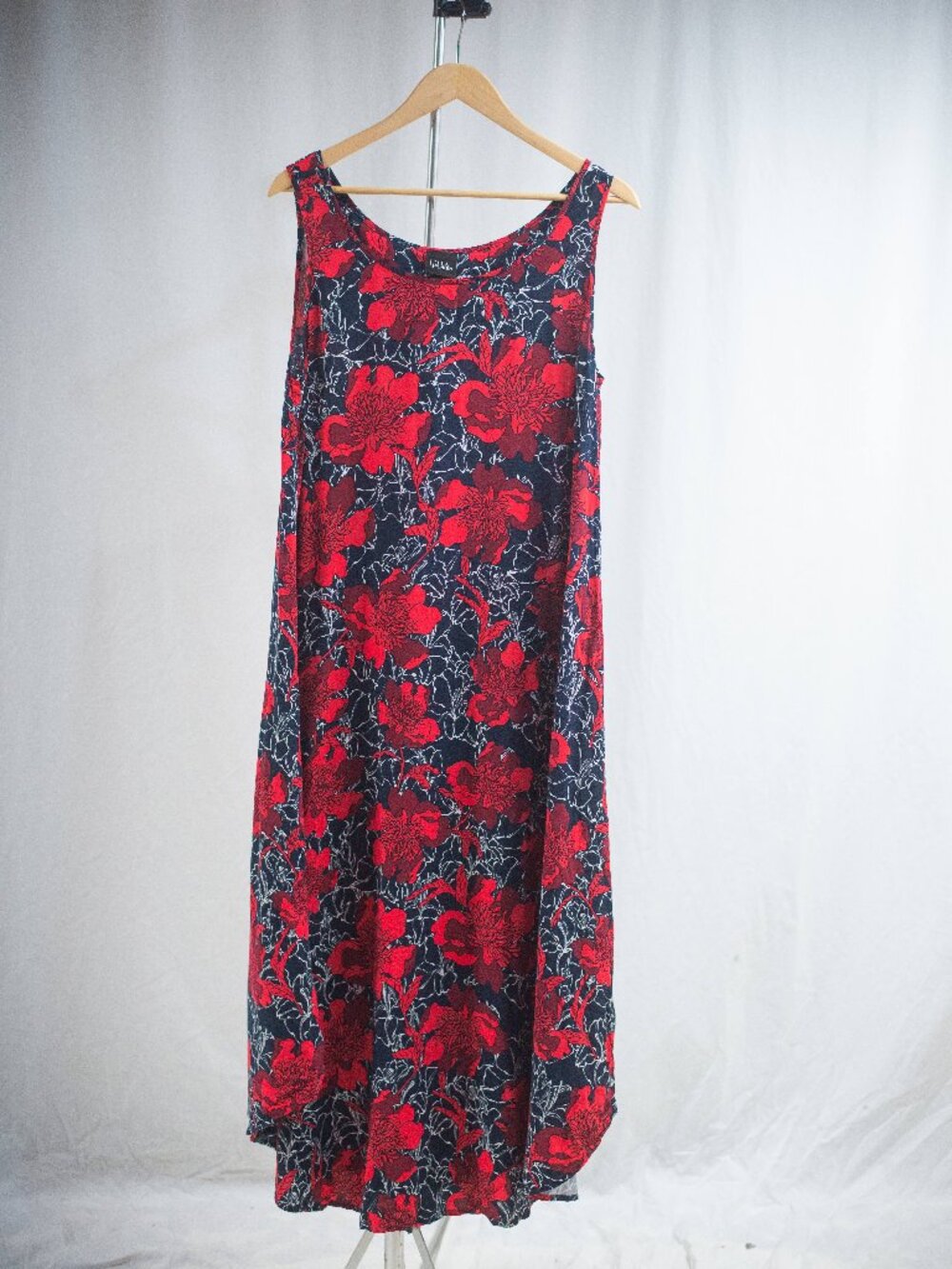 Ulla Popken bright red botanical print sundress